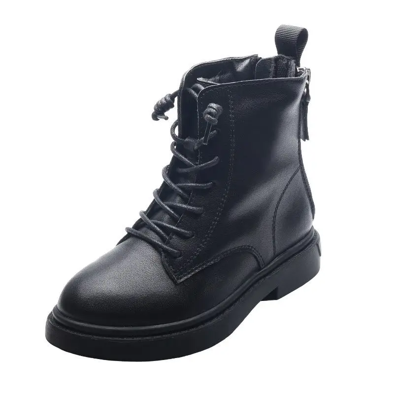Girls Fashion Martin Boots High Quality Zipper Low Cut Casual Round Toe Snow Boots PU Artificial Leather Motorcycle Boots Black 
Girls Fashion Martin Boots High Quality Zipper Low Cut Casual Round Toe Snow Boots PU Artificial Leather Motorcycle Boots Black