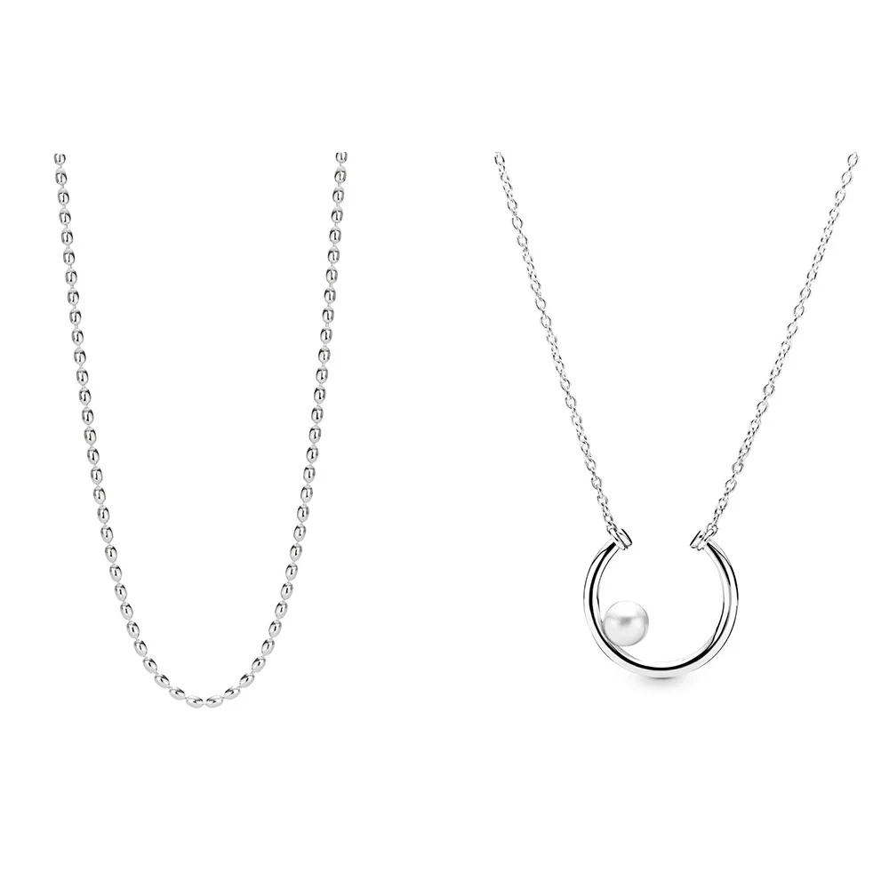 Women 925 Sterling Silver Pendant Necklace Round Beads With Pearl For Women Party Fine Jewelry 50CM Jewelry
Women 925 Sterling Silver Pendant Necklace Round Beads With Pearl For Women Party Fine Jewelry 50CM Jewelry