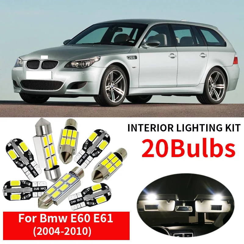 20pc Error Free LED Interior Dome Map Light Kit for 2004-2010 Bmw E60 E61 M5 525i 535i 545i 550i 12V Led license plate light
20pc Error Free LED Interior Dome Map Light Kit for 2004-2010 Bmw E60 E61 M5 525i 535i 545i 550i 12V Led license plate light