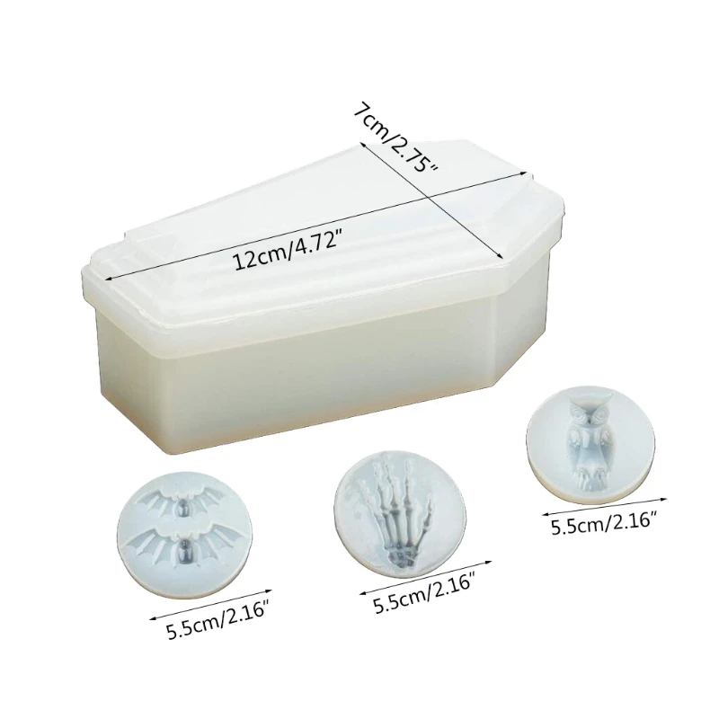 Epoxy Resin Silicone Molds Coffin Box Mould Trinket Bat Owl Skull Hands Shape Keychain Candle Clay DIY Crafts Making Tools Set
Epoxy Resin Silicone Molds Coffin Box Mould Trinket Bat Owl Skull Hands Shape Keychain Candle Clay DIY Crafts Making Tools Set