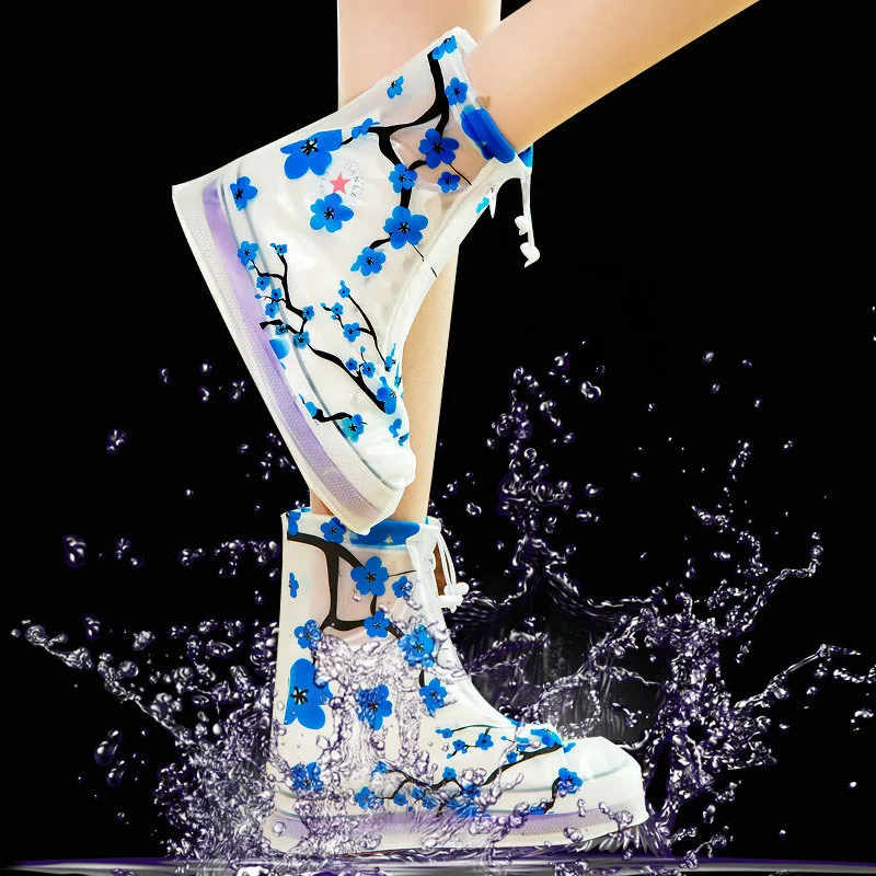 1 Pair Reusable Thicken Soles Raincoats Blue Plum Flower Over Shoes Impermeable Non Slip Boots PVC Rain Shoes Cover 
1 Pair Reusable Thicken Soles Raincoats Blue Plum Flower Over Shoes Impermeable Non Slip Boots PVC Rain Shoes Cover