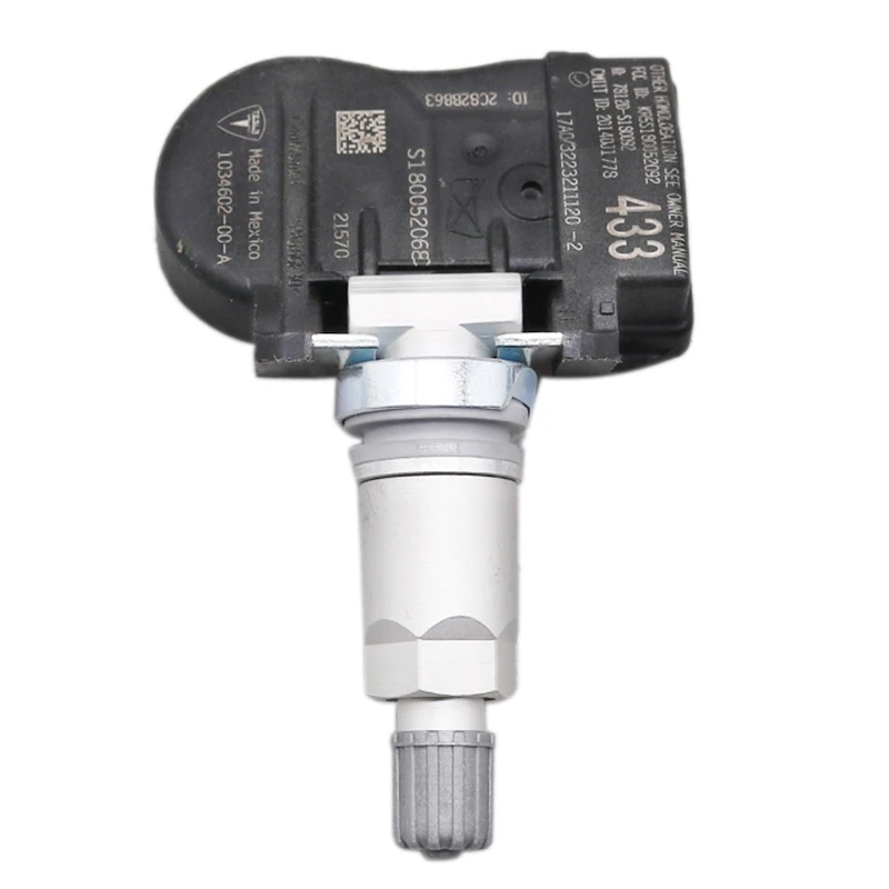 Датчик давления воздуха в шинах Tesla Model X 2016 Mhz TPMS 1034602-00-A для 2023-433
Датчик давления воздуха в шинах Tesla Model X 2016 Mhz TPMS 1034602-00-A для 2023-433