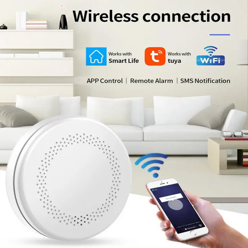 Tuya Smart WiFi Smoke Detector Home Fire Smoke Sound And Light Alarm Sensor Home Security Protection Smart Life Tuya Smart APP
Tuya Smart WiFi Smoke Detector Home Fire Smoke Sound And Light Alarm Sensor Home Security Protection Smart Life Tuya Smart APP