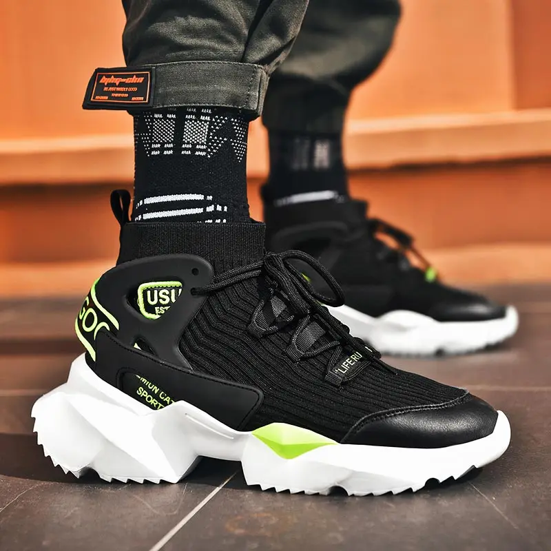 Plus Size High-top High-soled Sneakers Socks Men Running Shoes Sport Man Sports Shoes Men Black Knit Tennis Trainers Flats B-973
Plus Size High-top High-soled Sneakers Socks Men Running Shoes Sport Man Sports Shoes Men Black Knit Tennis Trainers Flats B-973