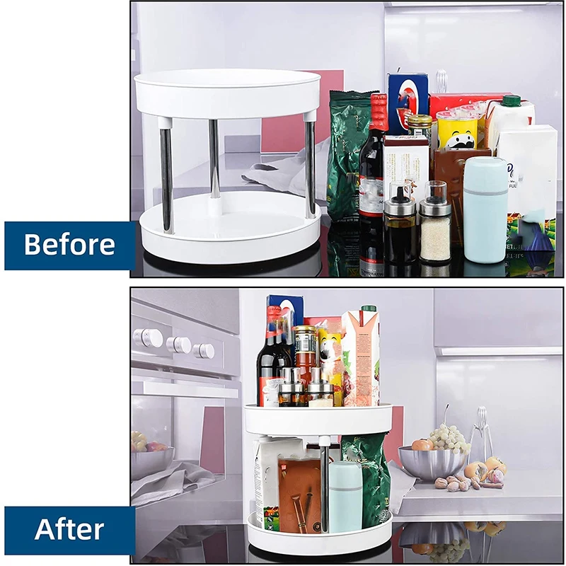 2 Tier Plastic Under Sink Organizers Kitchen Bathroom Organizers and Storage Rotating Spice Rack Organizer for Fridge 
2 Tier Plastic Under Sink Organizers Kitchen Bathroom Organizers and Storage Rotating Spice Rack Organizer for Fridge