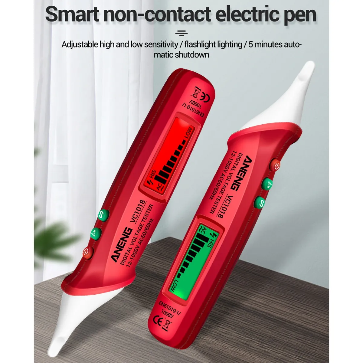 ANENG VC1018 Electric Sensor Tester Pen Digital Intelligent AC Voltage Meter 1000V Voltmeter Buzzer Detector For Electric Tool
ANENG VC1018 Electric Sensor Tester Pen Digital Intelligent AC Voltage Meter 1000V Voltmeter Buzzer Detector For Electric Tool