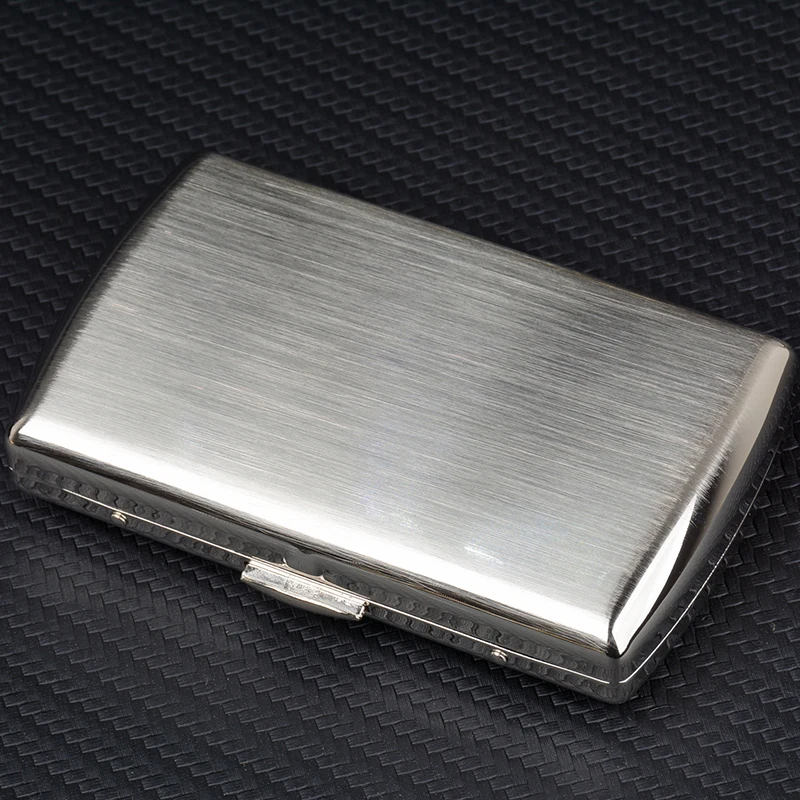 

High Quality Men's Cigarette Case Automatic Metal Tobacco Box Holds 12pcs 84MM Cigarettes Ultra-thin Smoking Accessory