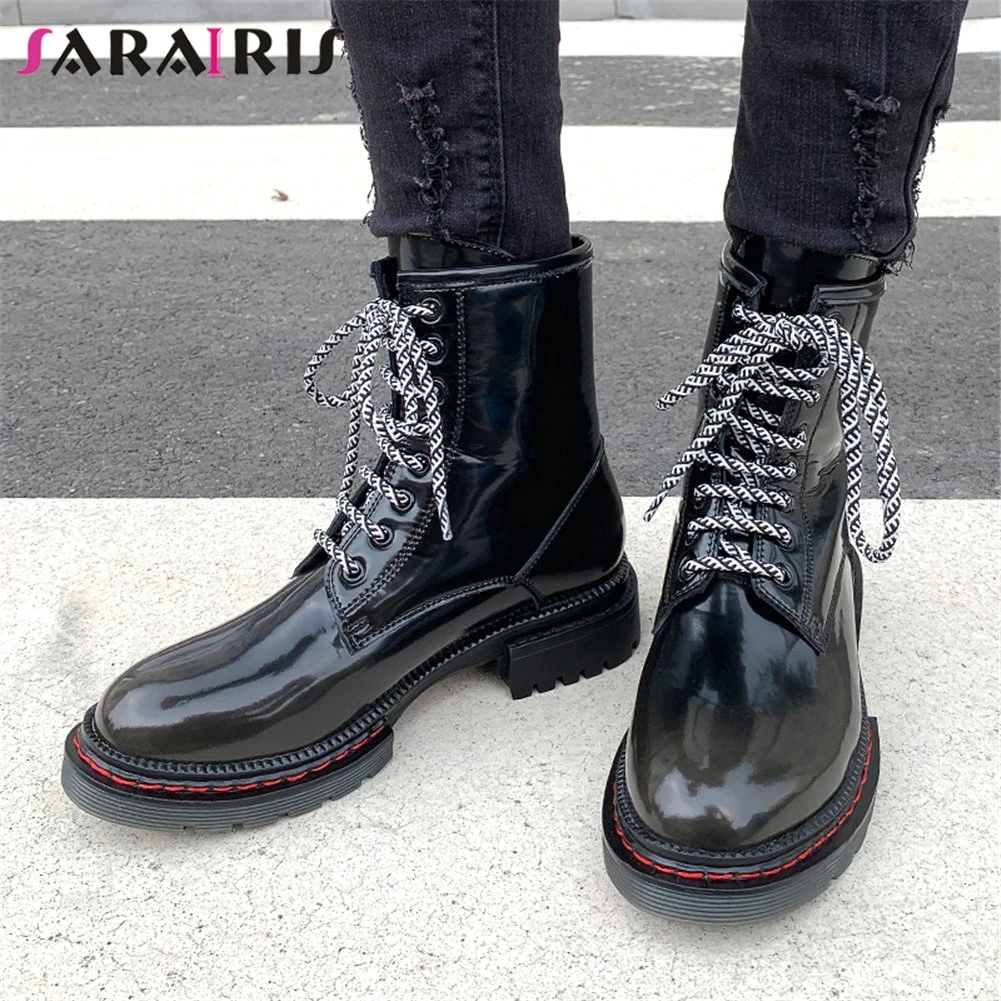SARAIRIS Brand New Ladies Autumn Daily Boots Genuine Leather Boots Women Round Toe Chunky Heels shoelace Ankle Shoes Woman
SARAIRIS Brand New Ladies Autumn Daily Boots Genuine Leather Boots Women Round Toe Chunky Heels shoelace Ankle Shoes Woman