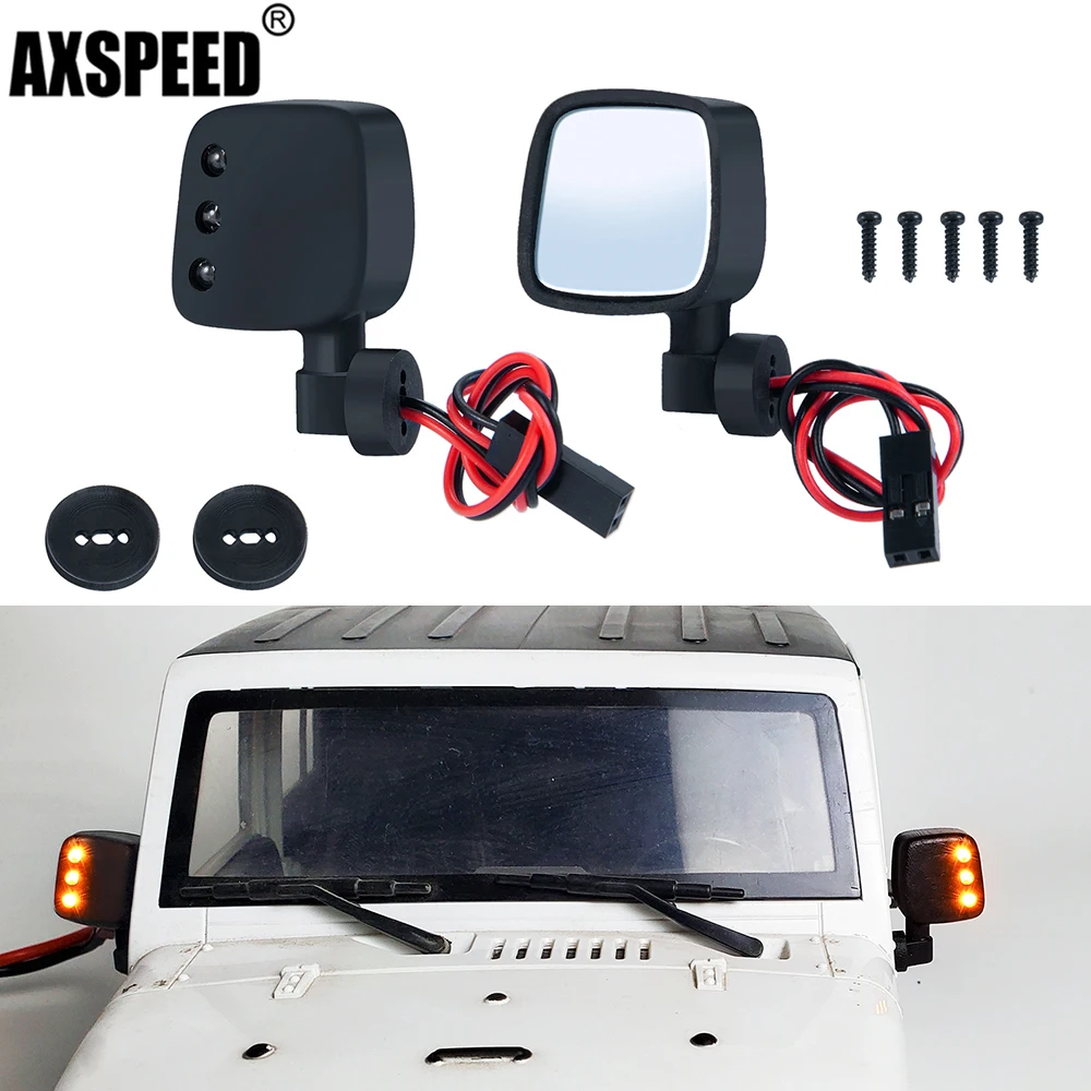 AXSPEED Plastic Rearview Mirror with LED Lights for 1/10 Axial SCX10 RC Crawler Car DIY Decoration Parts
AXSPEED Plastic Rearview Mirror with LED Lights for 1/10 Axial SCX10 RC Crawler Car DIY Decoration Parts
