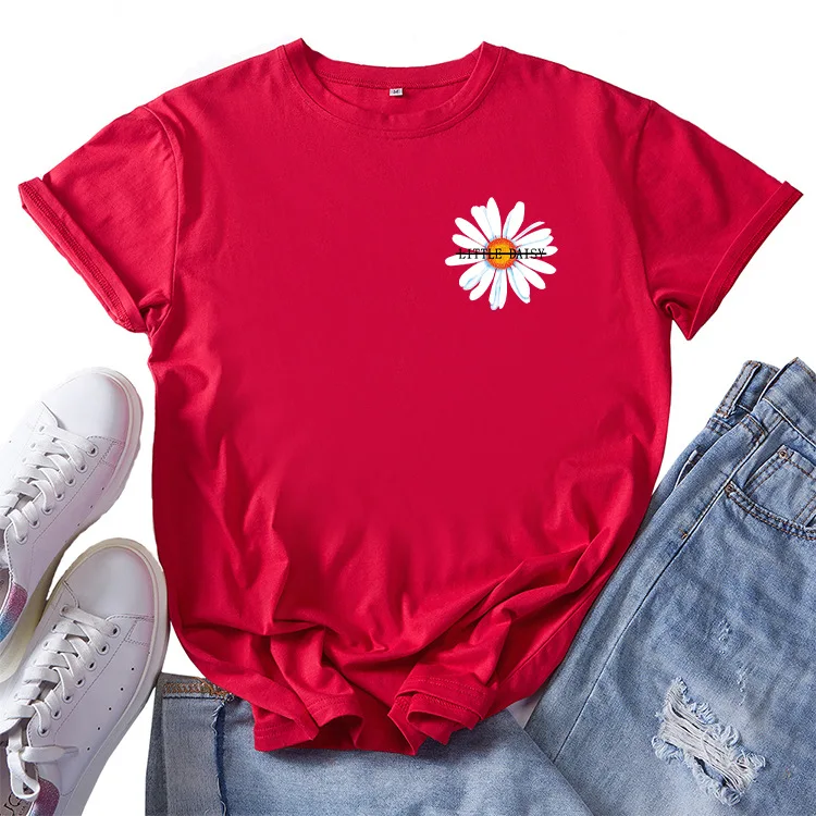 2021 summer new product T-shirt small daisy print short-sleeved T-shirt female fashion men and women the same loose T-shirt
2021 summer new product T-shirt small daisy print short-sleeved T-shirt female fashion men and women the same loose T-shirt