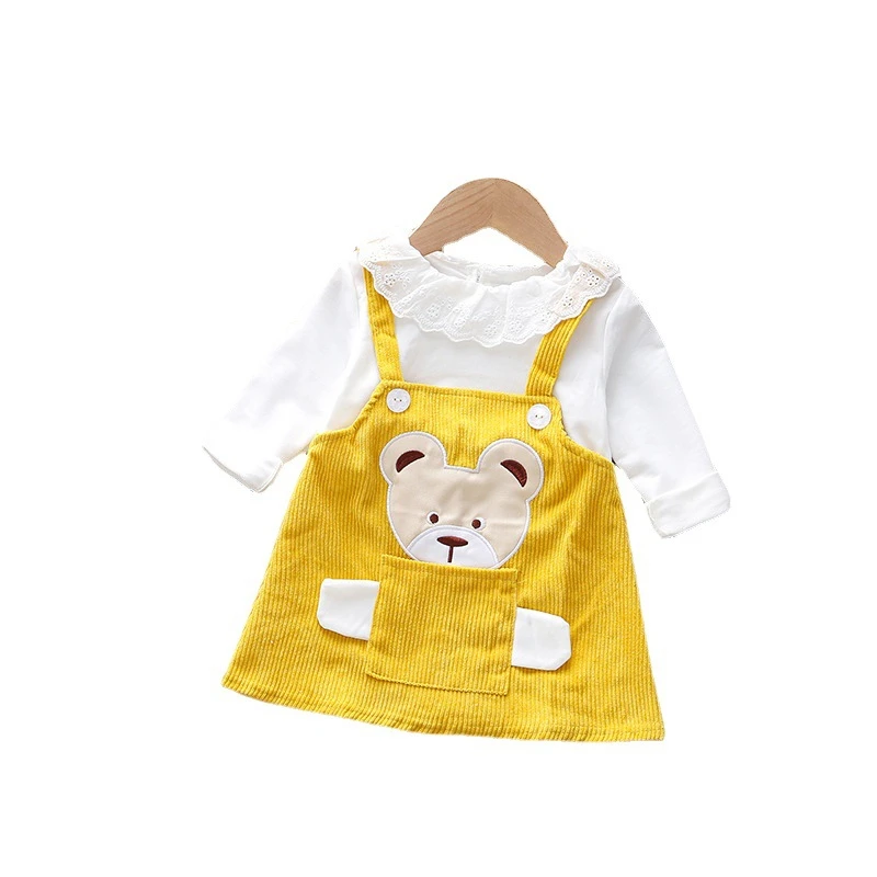 Spring And Autumn Girls Suspender Skirt Children Solid Color Fashion Lace Doll Collar Bottoming Dhirt Dtitching Corduroy Dress
Spring And Autumn Girls Suspender Skirt Children Solid Color Fashion Lace Doll Collar Bottoming Dhirt Dtitching Corduroy Dress