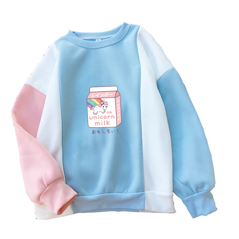 y2k Hoodies Women's Sweatshirt Fleece Crewneck Multicolor Splicing Cute Unicorn MIlk Cartoon Print Harajuku Kawaii Woman Clothes
y2k Hoodies Women's Sweatshirt Fleece Crewneck Multicolor Splicing Cute Unicorn MIlk Cartoon Print Harajuku Kawaii Woman Clothes