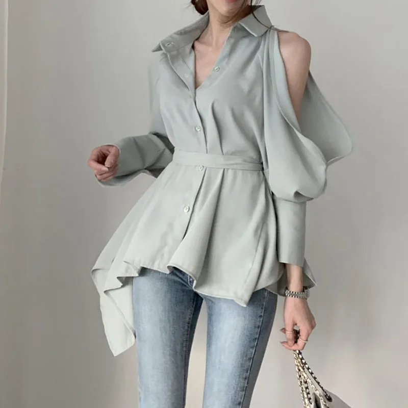 Backless Lace Up Solid Turn-down Neck Womens Tops and Blouses Sexy Hollow out Long sleeve Top Shirts Blouses Spring Summer
Backless Lace Up Solid Turn-down Neck Womens Tops and Blouses Sexy Hollow out Long sleeve Top Shirts Blouses Spring Summer