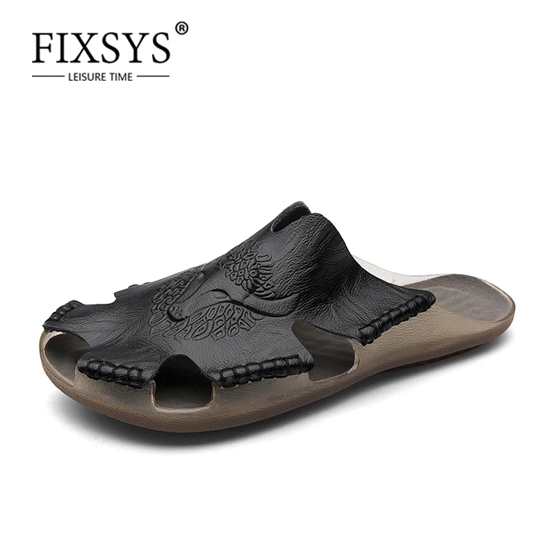 Сандалии FIXSYS мужские кожаные, удобные, Повседневная Уличная пляжная обувь, модные тапочки, большие размеры 46, лето 2021
Сандалии FIXSYS мужские кожаные, удобные, Повседневная Уличная пляжная обувь, модные тапочки, большие размеры 46, лето 2021