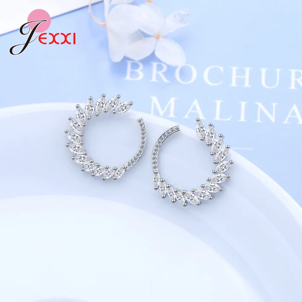 New Arrivals Delicate Clear Crystal 925 Sterling Silver Piercing Stud Earrings Leaves Curved Ear Jewelry Ear Studs
New Arrivals Delicate Clear Crystal 925 Sterling Silver Piercing Stud Earrings Leaves Curved Ear Jewelry Ear Studs