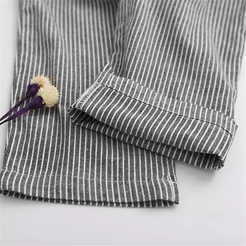 GAOKE Cotton Linen Women Casual Pants 2021 Fashion Loose Long Pants Elastic Waist Straight Striped Trousers Pantalon 
GAOKE Cotton Linen Women Casual Pants 2021 Fashion Loose Long Pants Elastic Waist Straight Striped Trousers Pantalon
