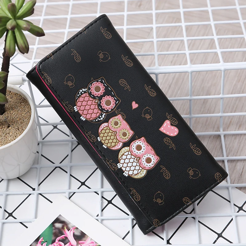 

Bags for Femme 2021 Women Coin Purse Cute Owl Lady Purse Parent-child Style Moneybags Clutch Cartoon Bolso Mujer Pu Leather Hasp