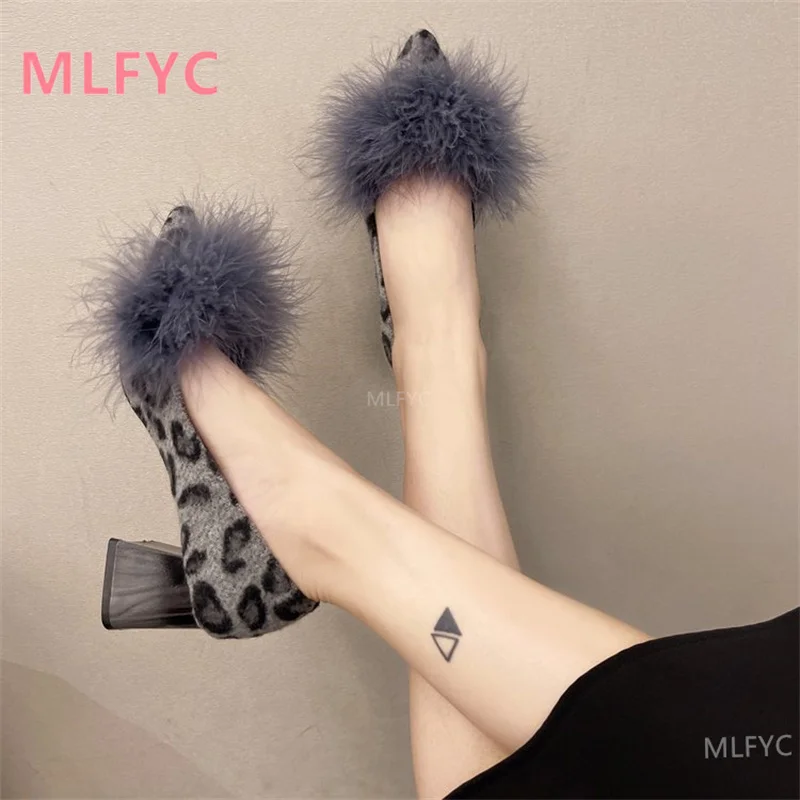 New high heels women's shallow mouth pointy head hairy thick heel women's shoes sexy leopard print high-heeled shoes women
New high heels women's shallow mouth pointy head hairy thick heel women's shoes sexy leopard print high-heeled shoes women
