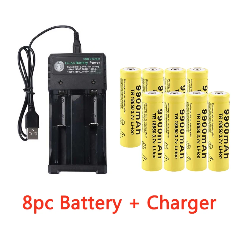 3.7V 9900mah 18650 battery GTF 18650 Battery li-ion Battery 2/4/8pcs Battery + 2 Slots 3.7V 18650 USB charger
3.7V 9900mah 18650 battery GTF 18650 Battery li-ion Battery 2/4/8pcs Battery + 2 Slots 3.7V 18650 USB charger
