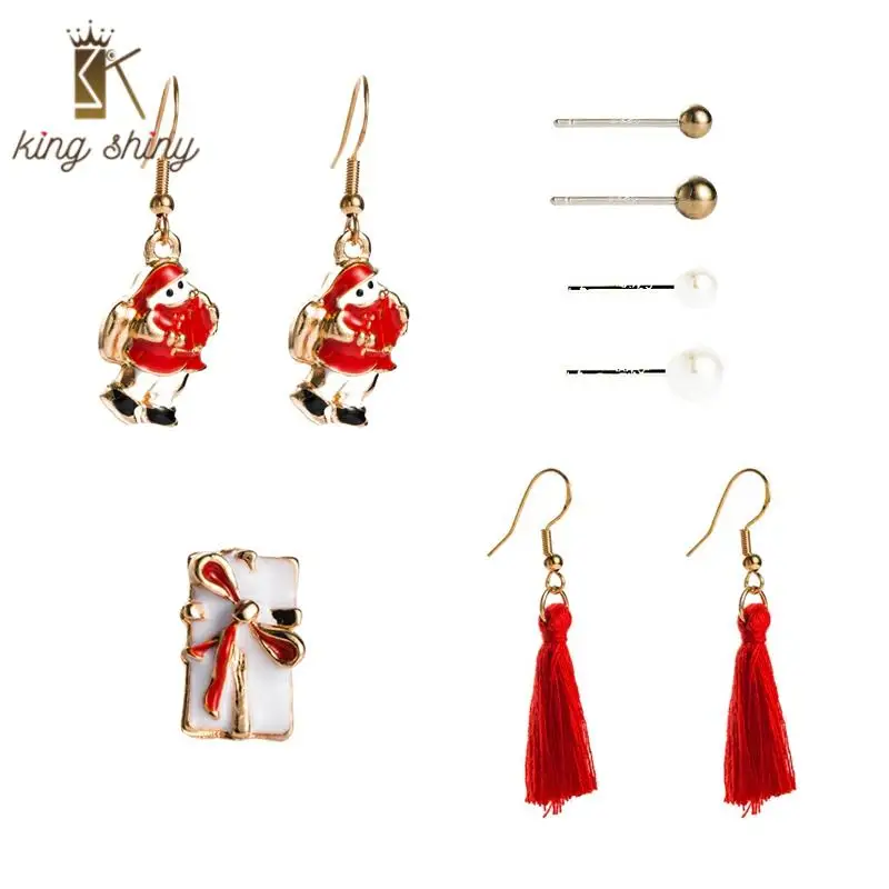 4pcs/set Dropping Oil Santa Claus Dangle Earrings for Woman Personalitysimulated Pearl Tassel Earrings Christmas Gift for Woman
4pcs/set Dropping Oil Santa Claus Dangle Earrings for Woman Personalitysimulated Pearl Tassel Earrings Christmas Gift for Woman