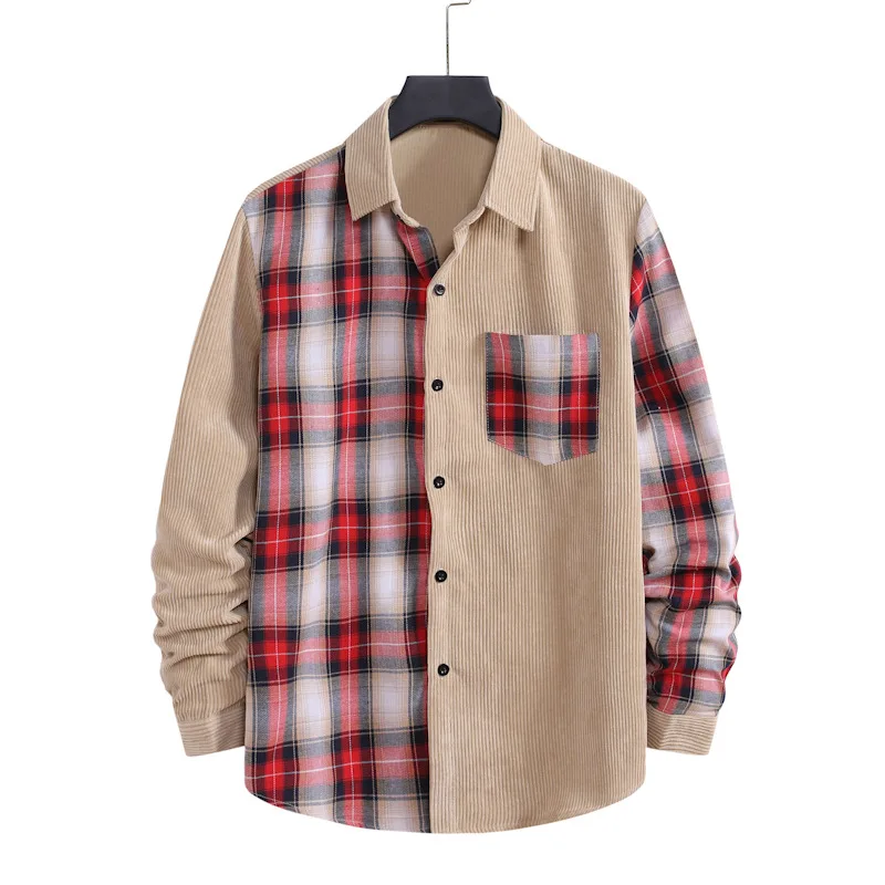 #6947 Mens Casual Shirts Long Sleeve Spring Autumn Spliced Color Corduroy Shirt For Men Streetwear Men's Shirts High Quality
#6947 Mens Casual Shirts Long Sleeve Spring Autumn Spliced Color Corduroy Shirt For Men Streetwear Men's Shirts High Quality