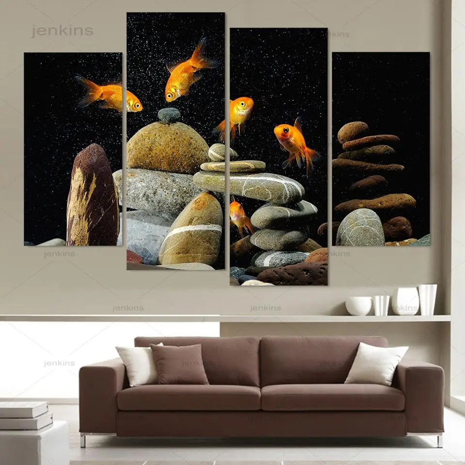 Fish Aquarium Stones Hd Printing Wall Art Posters Home Decoration Pictures for Living Room 4 Pieces Frameless Canvas Painting
Fish Aquarium Stones Hd Printing Wall Art Posters Home Decoration Pictures for Living Room 4 Pieces Frameless Canvas Painting
