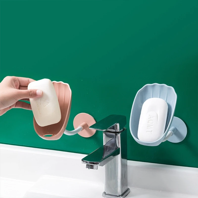 

Punch-free Drain Soap Box Bathroom Self-adhesive Soap Rack Kitchen Dishcloth Storage Holder Prevent Stagnant Water