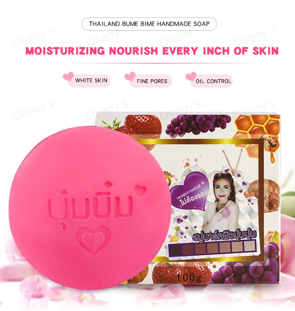 Thailand Bumebime Handmade Soap Fruits Extract Whitening Soap Reduce Bacteria Causing Acne Black Spots Bath&Body Works Cleansing
Thailand Bumebime Handmade Soap Fruits Extract Whitening Soap Reduce Bacteria Causing Acne Black Spots Bath&Body Works Cleansing
