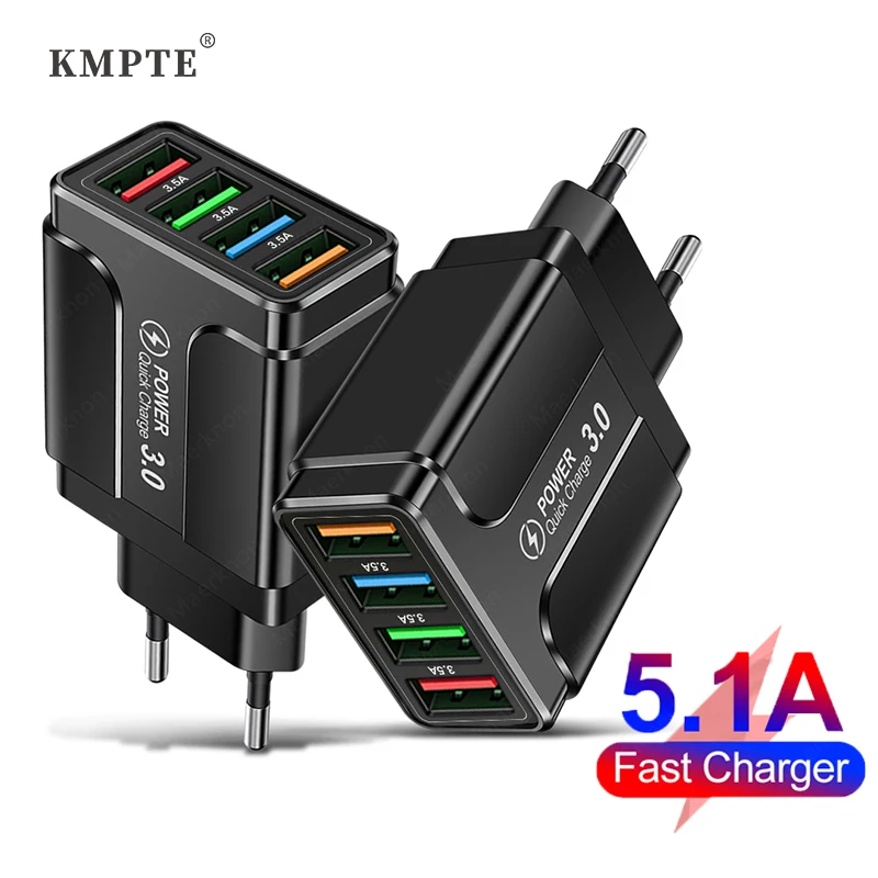 Universal Charger Quick Charge 3.0 4.0 Wall Mobile Phone Fast Charging For iPhone 12 11 Xiaomi 4 Port Tablet Charger USB Charger
Universal Charger Quick Charge 3.0 4.0 Wall Mobile Phone Fast Charging For iPhone 12 11 Xiaomi 4 Port Tablet Charger USB Charger