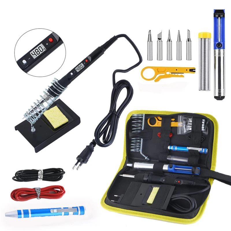 US/EU 80W LCD Digital Tin Soldering Iron kit 8 in 1 Screwdriver Tool Soldering tweezers set for micro-welding Welding Tools
US/EU 80W LCD Digital Tin Soldering Iron kit 8 in 1 Screwdriver Tool Soldering tweezers set for micro-welding Welding Tools