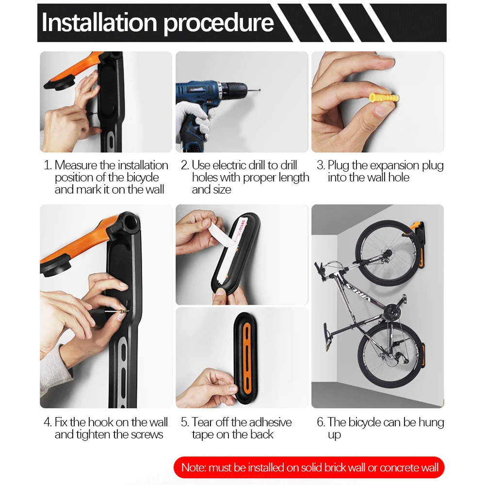 Bike Wall Mount Rack Heavy Duty Vertical Bicycle Hook Bike Storage Holder Bike Display Hanger with Tire Tray for Indoor Garage
Bike Wall Mount Rack Heavy Duty Vertical Bicycle Hook Bike Storage Holder Bike Display Hanger with Tire Tray for Indoor Garage