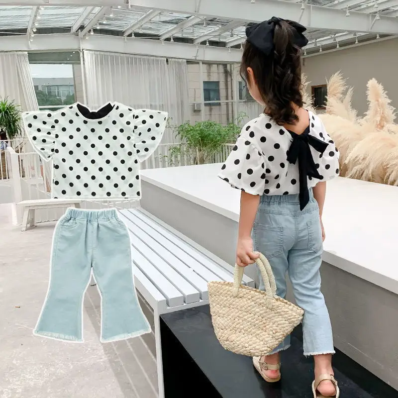 Boot Cut Dot Vintage Jeans Youth clothing Children's clothing Children's wear trousers Kids Girl Clothing Sets Polka Dot Suits
Boot Cut Dot Vintage Jeans Youth clothing Children's clothing Children's wear trousers Kids Girl Clothing Sets Polka Dot Suits