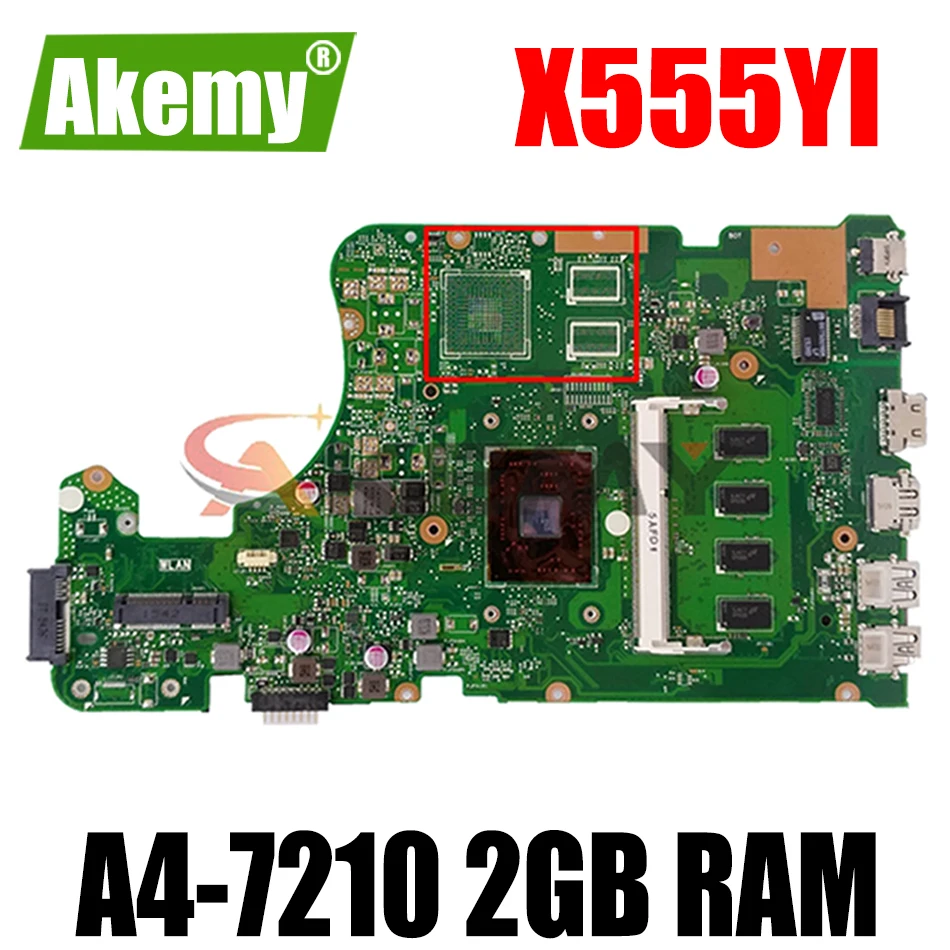Akemy For ASUS X555DG X555YI X555Y x555d original motherboard X555YI notebook mainboard with A4-7210 CPU 2GB RAM test full 100%
Akemy For ASUS X555DG X555YI X555Y x555d original motherboard X555YI notebook mainboard with A4-7210 CPU 2GB RAM test full 100%