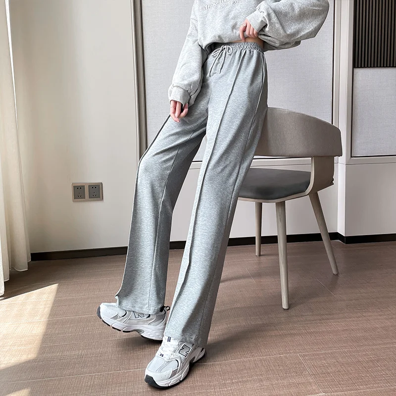 Gray Sports Pants Female 2021 New Spring and Autumn High-waist Mopping Pants Slimming Loose Straight Wide Leg Casual Sweatpants
Gray Sports Pants Female 2021 New Spring and Autumn High-waist Mopping Pants Slimming Loose Straight Wide Leg Casual Sweatpants