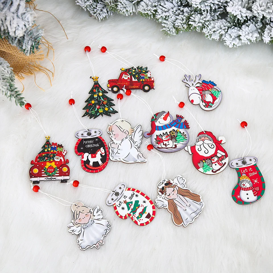 New 9PCS Christmas Wooden Pendant Ornaments Colorful Wood Santa Tree Car DIY Hanging Ornaments Christmas Decorations Gifts
New 9PCS Christmas Wooden Pendant Ornaments Colorful Wood Santa Tree Car DIY Hanging Ornaments Christmas Decorations Gifts