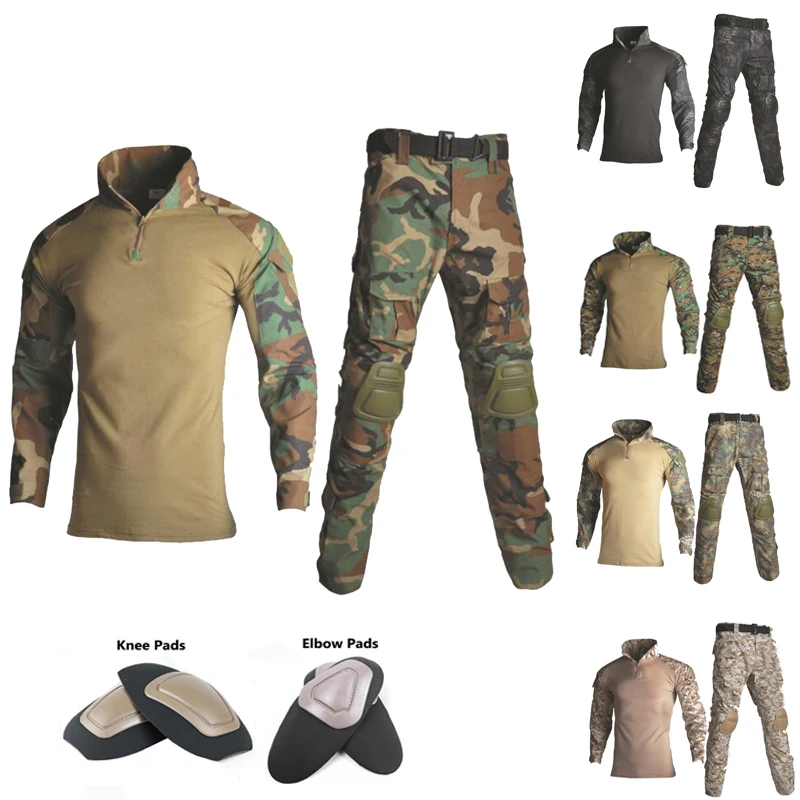 Camouflage Shooting Military Army Combat Uniform With Elbow Knee Pads Tactical Hunting Clothes Sniper Ghillie Suit
Camouflage Shooting Military Army Combat Uniform With Elbow Knee Pads Tactical Hunting Clothes Sniper Ghillie Suit
