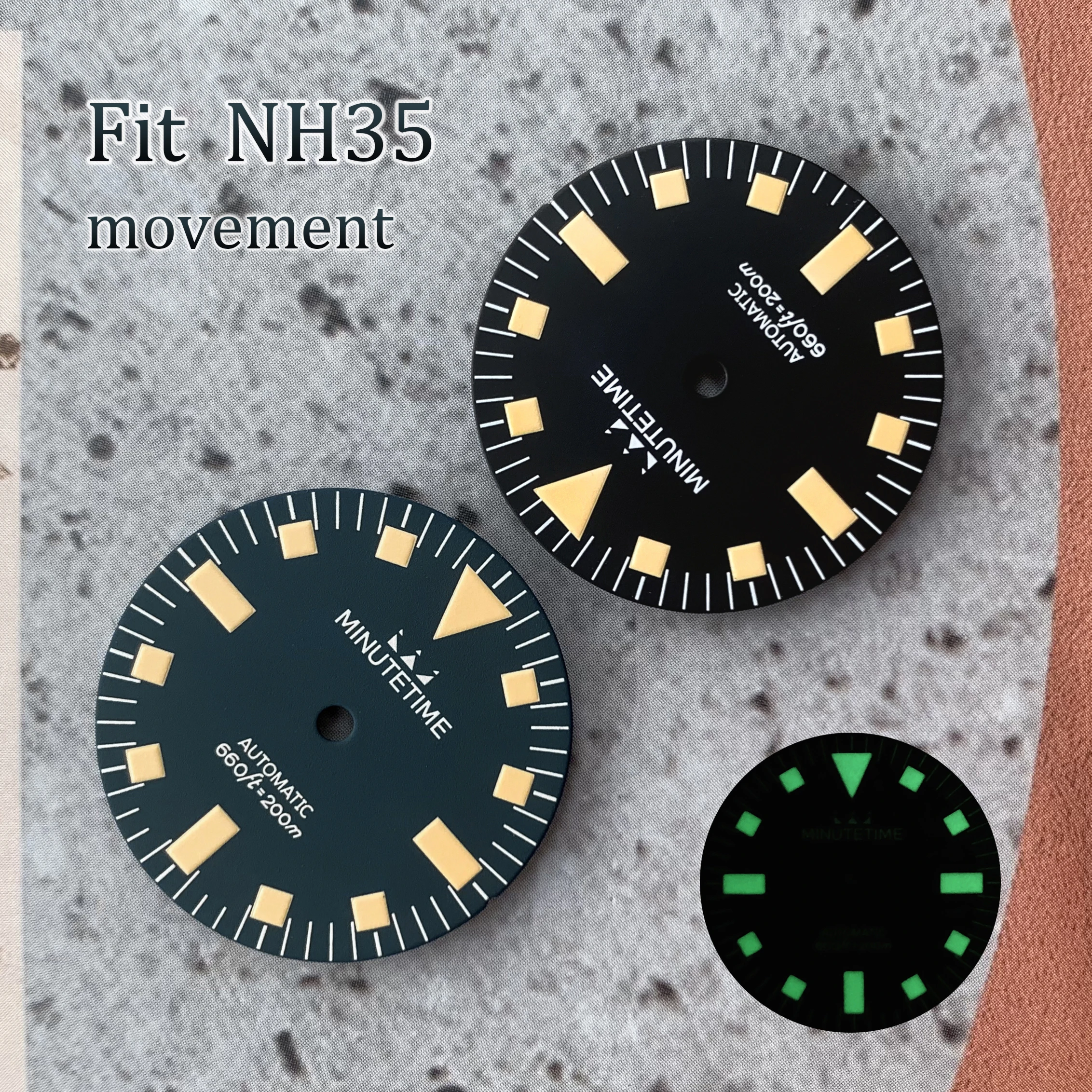 Watch Dial Vintage Dial Face Retro Insert for NH35 NH36 4R35 4R36 Automatic Movement Green luminous Zifferblatt Part Accessories
Watch Dial Vintage Dial Face Retro Insert for NH35 NH36 4R35 4R36 Automatic Movement Green luminous Zifferblatt Part Accessories