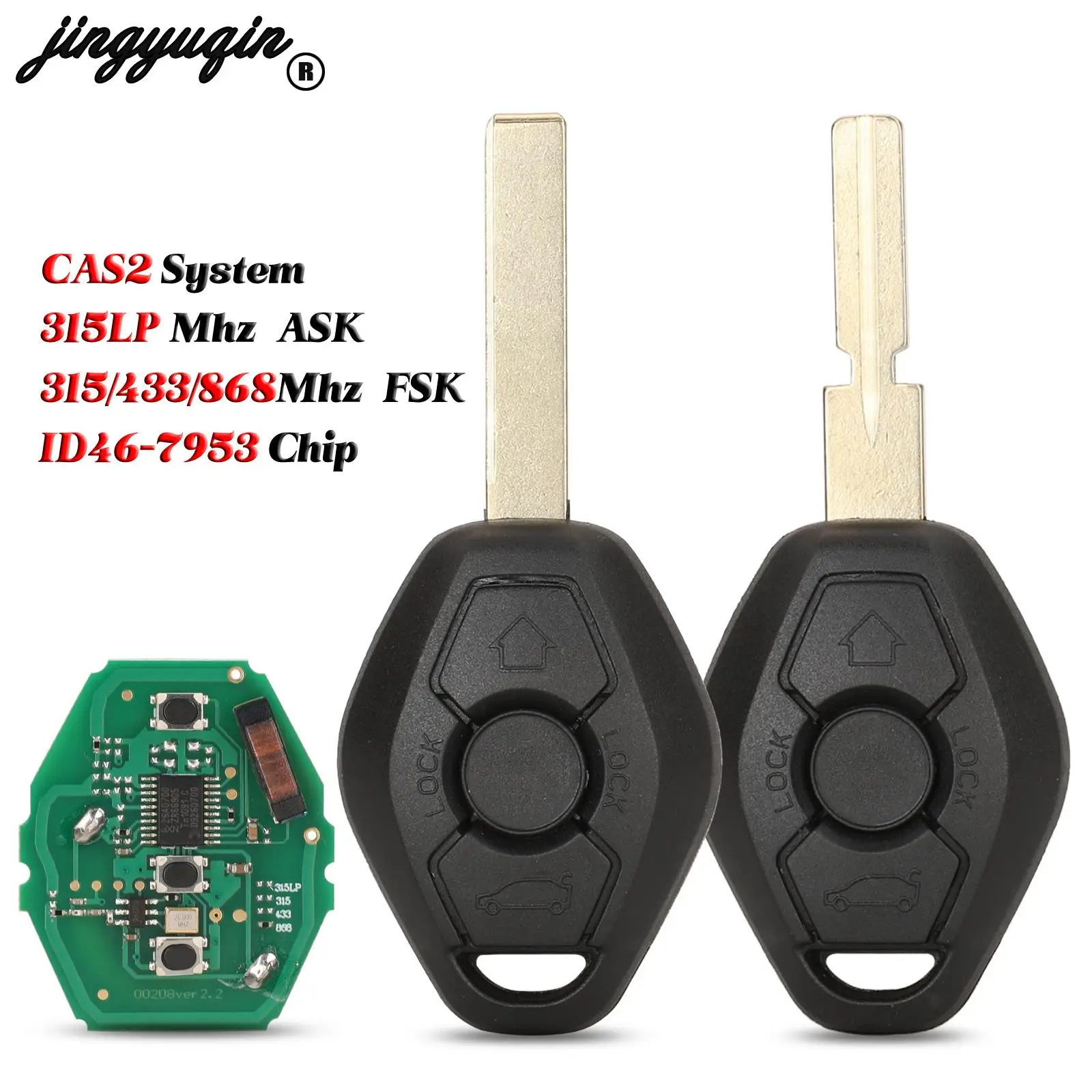 jingyuqin 3Button For BMW CAS2 System 3/5 7 Series Fob 315LP/315/433/868Mhz With ID46-7953 Chip Remote Car Key HU58 HU92 Blade
jingyuqin 3Button For BMW CAS2 System 3/5 7 Series Fob 315LP/315/433/868Mhz With ID46-7953 Chip Remote Car Key HU58 HU92 Blade