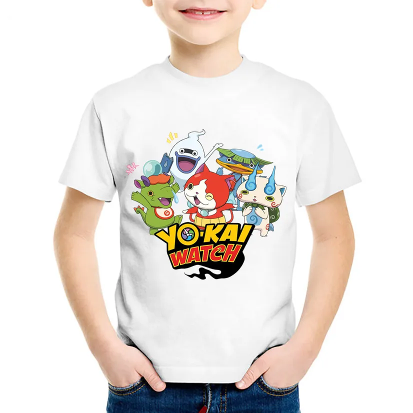 Детские футболки с рисунком Йо-Кай Детская летняя забавная футболка короткими