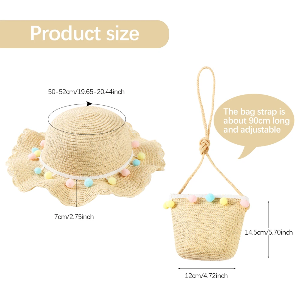Kids Cute Handbag Bucket Cap Pompom Ball Beach Hat Straw Caps Woven Sun Protection Wide Brim Floppy Toddler Baby Girls Sun Hat
Kids Cute Handbag Bucket Cap Pompom Ball Beach Hat Straw Caps Woven Sun Protection Wide Brim Floppy Toddler Baby Girls Sun Hat