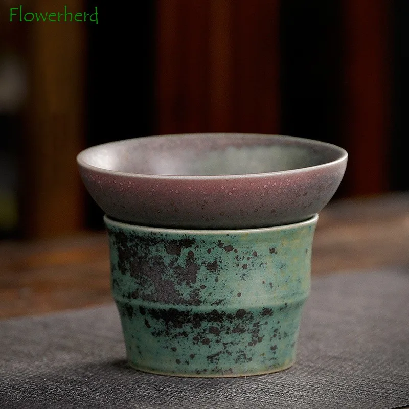 

Ceramic Tea Strainer Tea Infuser Kung Fu Tea Set Accessories Coarse Pottery Tea Drain Japanese Gauze Filter Mesh Kiln Changing