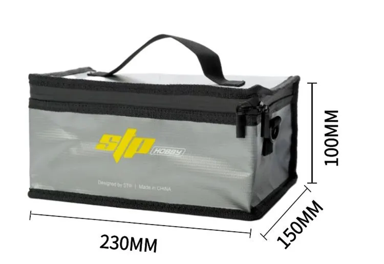 Взрывозащищенная огнестойкая безопасная сумка STPHobby 230x150x100 мм со встроенными 10