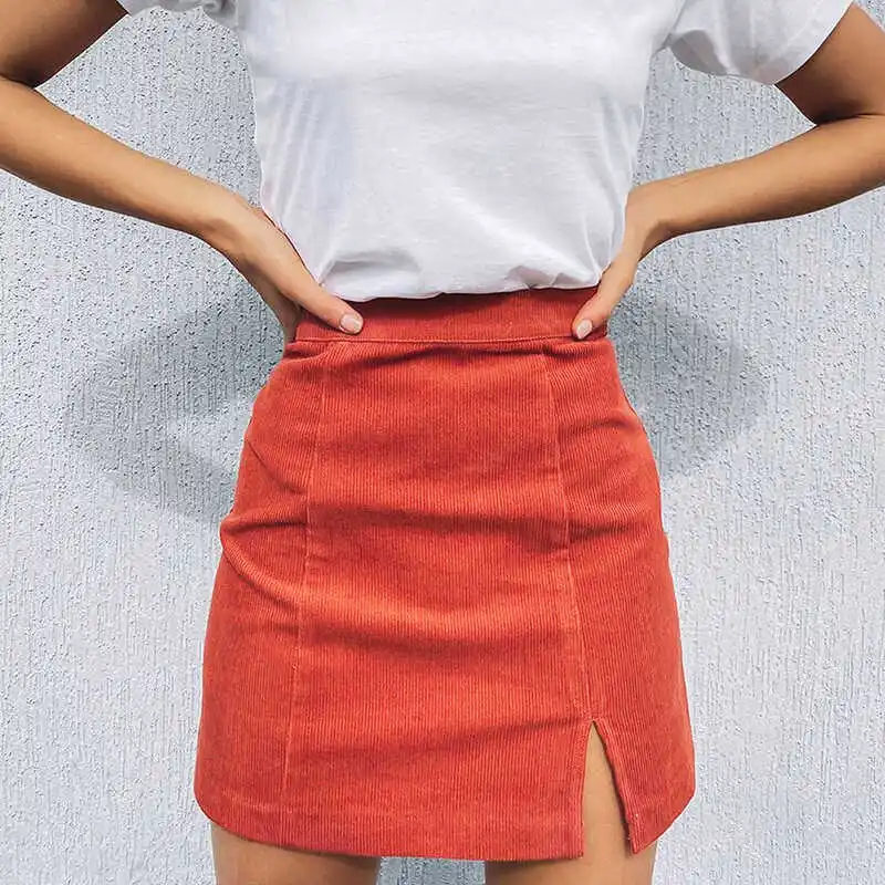 Woman Corduroy Skirt Summer Sexy Mini Vintage Harajuku Skirts Mini Slit Slim High Waist Straight Skirt Ladies Korean Style 2021
Woman Corduroy Skirt Summer Sexy Mini Vintage Harajuku Skirts Mini Slit Slim High Waist Straight Skirt Ladies Korean Style 2021