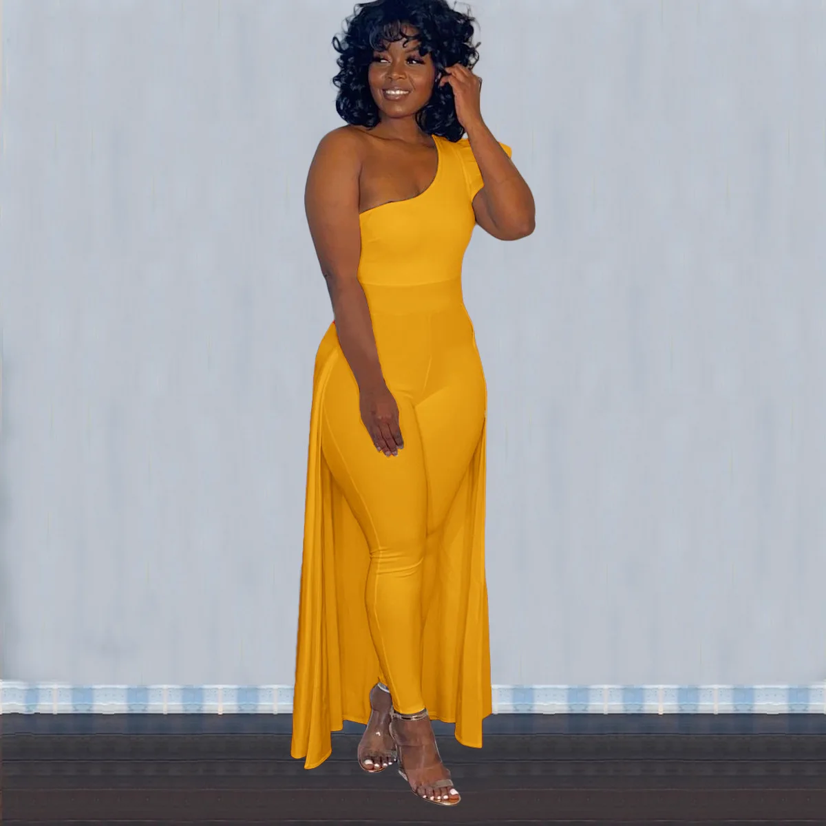 One Shoulder Asymmetrical One Piece Overalls for Women Single Short Sleeve Backless Jumpsuit Elegant Body-shaping Slim Outfit
One Shoulder Asymmetrical One Piece Overalls for Women Single Short Sleeve Backless Jumpsuit Elegant Body-shaping Slim Outfit