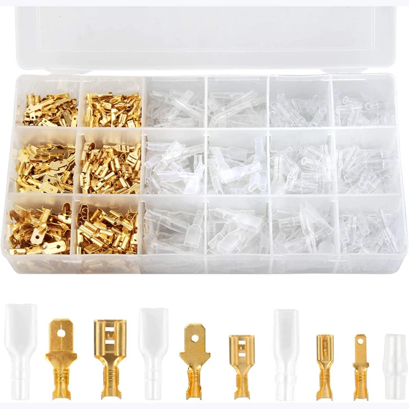 300-Piece Male and Female Cable Connector Set, Insulated Connectors with Case (2.8 mm, 4.8 mm, 6.3 mm)
300-Piece Male and Female Cable Connector Set, Insulated Connectors with Case (2.8 mm, 4.8 mm, 6.3 mm)