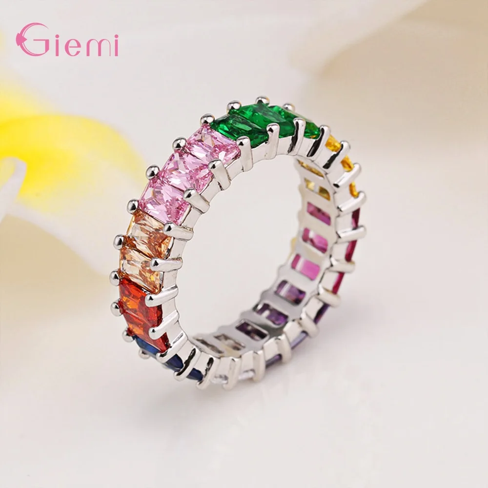 Temperament 925 Sterling Silver Unique Design CZ Ring Paved Fashion Trendy Cubic Zircon Women Ring Jewelry Ornaments 
Temperament 925 Sterling Silver Unique Design CZ Ring Paved Fashion Trendy Cubic Zircon Women Ring Jewelry Ornaments