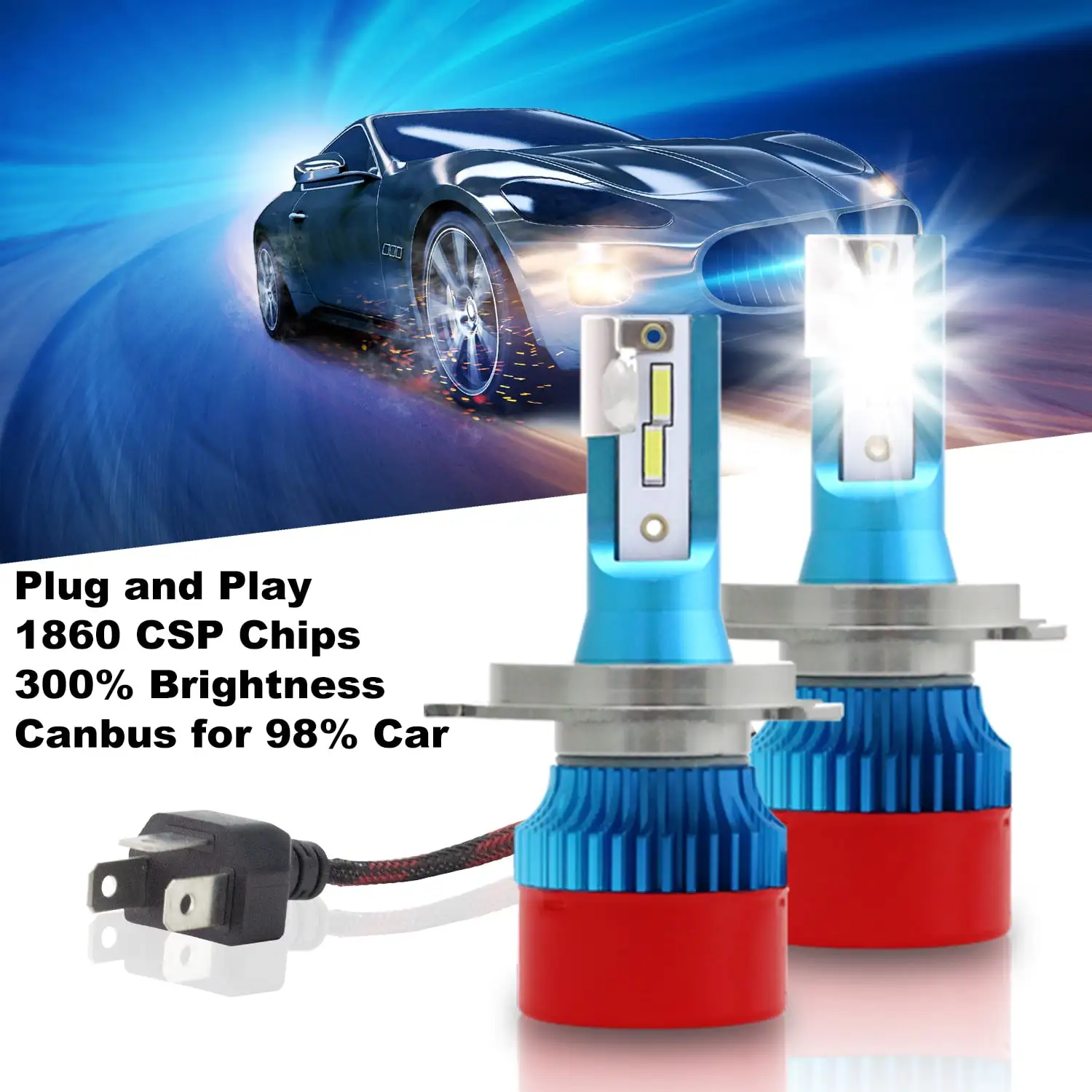 Canbus for 98% Vehicles 48W 6000K CSP H1 H4 H7 H8 H9 H11 HB2 HB3 HB4 HIR2 9003 9005 9006 9012 LED Headlight Bulbs Plug and Play
Canbus for 98% Vehicles 48W 6000K CSP H1 H4 H7 H8 H9 H11 HB2 HB3 HB4 HIR2 9003 9005 9006 9012 LED Headlight Bulbs Plug and Play