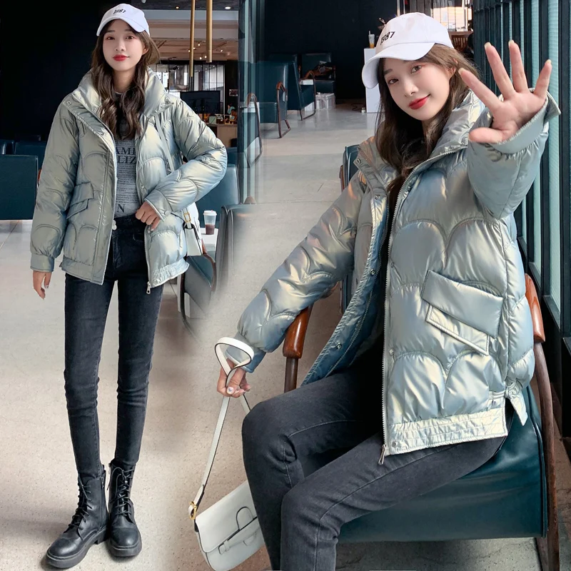 2022 Women's Winter Down Jacket With Zipper Bread jacket Korean Style Loose Padded Shiny Glossy Thick Warm Cold Coat
2022 Women's Winter Down Jacket With Zipper Bread jacket Korean Style Loose Padded Shiny Glossy Thick Warm Cold Coat