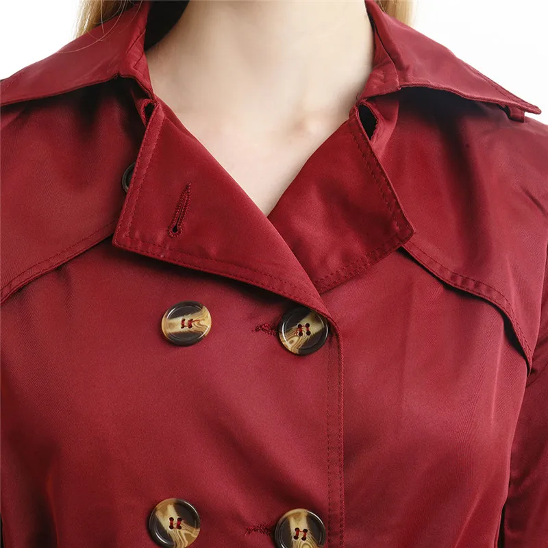 Women's Trench Coat Spring Autumn Outerwear Fashion Slim Trench Coat With Belt Double Breasted Mid-Length Coats For Female
Women's Trench Coat Spring Autumn Outerwear Fashion Slim Trench Coat With Belt Double Breasted Mid-Length Coats For Female