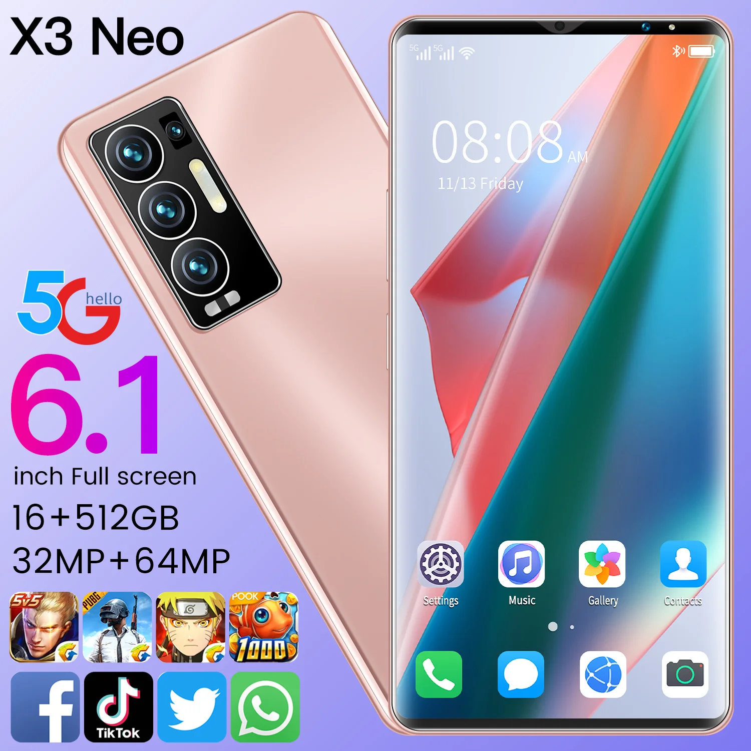 Global Version Hot Sales X3 NEO Smartphone 6.1 Inch Snapdragon 888 Cellphone Mobile Phone 5G Net 16GB 512GB 32MP 64MP Camera 
Global Version Hot Sales X3 NEO Smartphone 6.1 Inch Snapdragon 888 Cellphone Mobile Phone 5G Net 16GB 512GB 32MP 64MP Camera